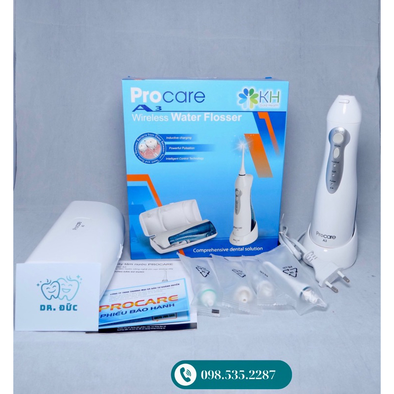 Máy Tăm Nước PROCARE A3 - Làm Sạch Sâu Kẽ Răng, Hạn Chế Sâu Răng, Hôi Miệng