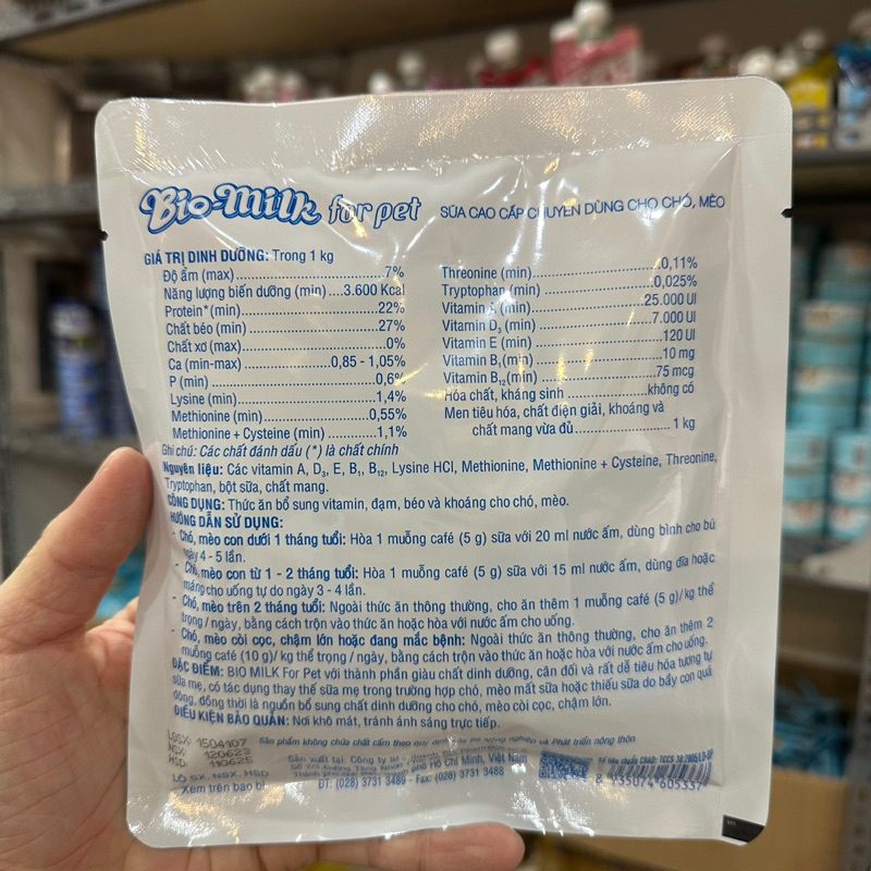 Sữa Bio-Milk cho Chó Mèo - Sữa bột bổ sung Vitamin, Đạm, Béo và Khoáng cho Thú Cưng mọi lứa tuổi
