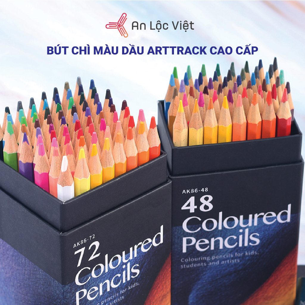 BỘ BÚT CHÌ MÀU DẦU ARTTRACK CAO CẤP- HỘP 48 MÀU, 72 MÀU, 120 MÀU, VẼ ÊM NÉT- BỀN MÀU AN TOÀN