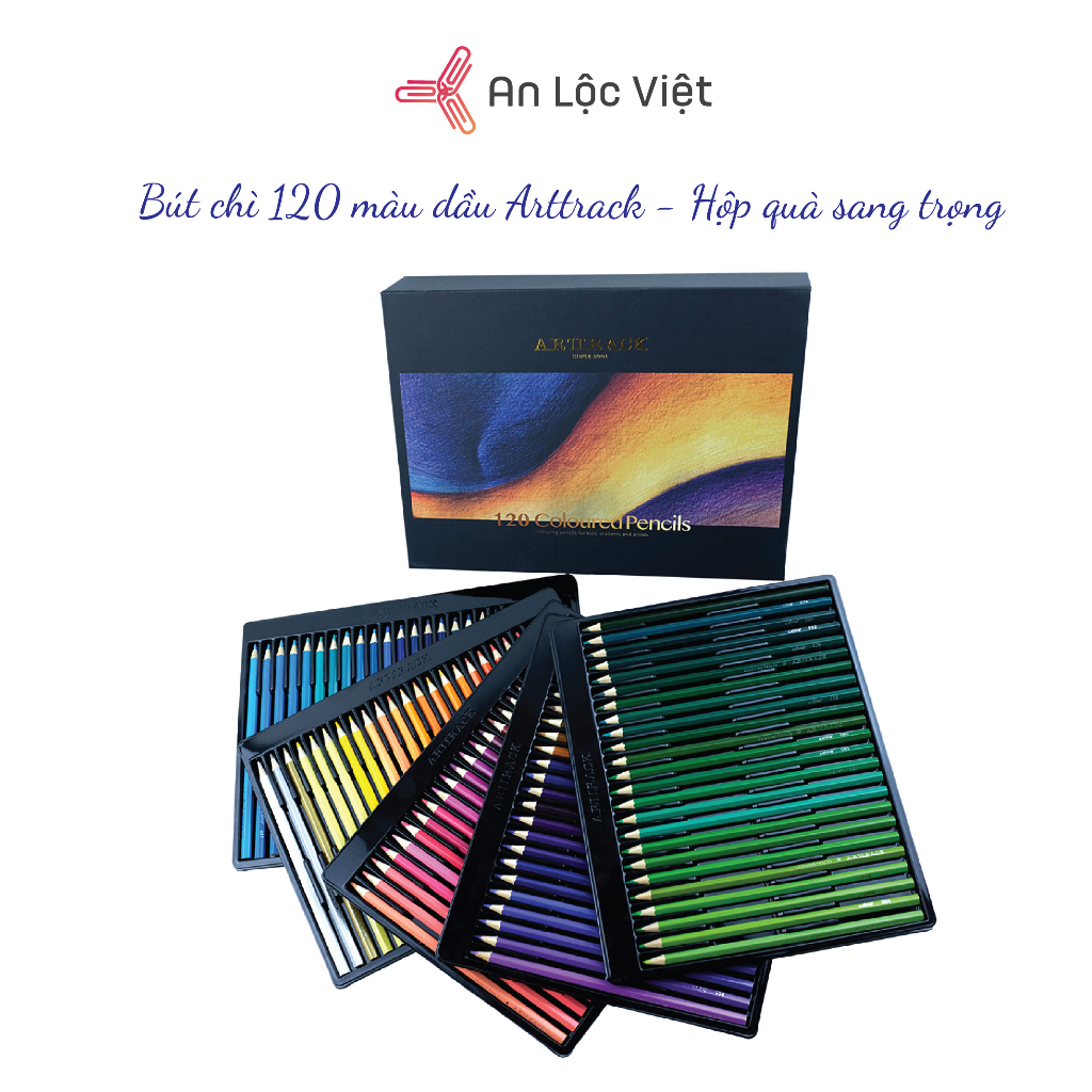 BỘ BÚT CHÌ MÀU DẦU ARTTRACK CAO CẤP- HỘP 48 MÀU, 72 MÀU, 120 MÀU, VẼ ÊM NÉT- BỀN MÀU AN TOÀN