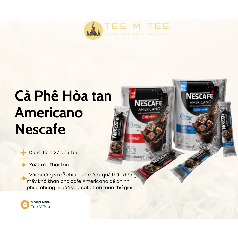 Cà Phê Americano Hòa Tan Nescafe Thái Lan_TeeMTee