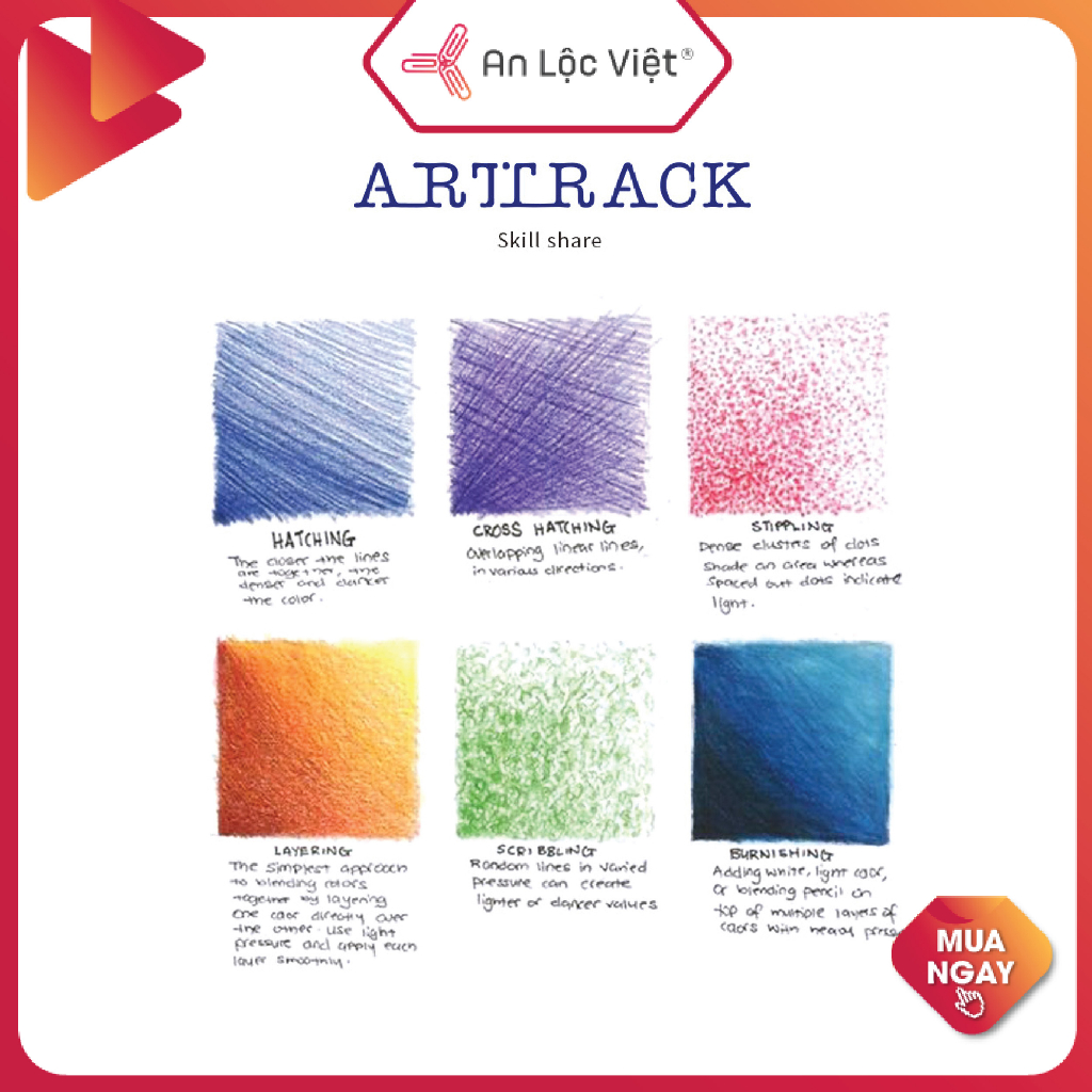 BỘ BÚT CHÌ MÀU DẦU ARTTRACK VẼ TRANH - HỘP 48 MÀU, 72 MÀU, 120 MÀU, VẼ ÊM NÉT- BỀN MÀU