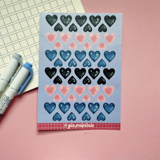 Gia.palpitate | Sticker sheet trái tim nhiều màu lấp lánh