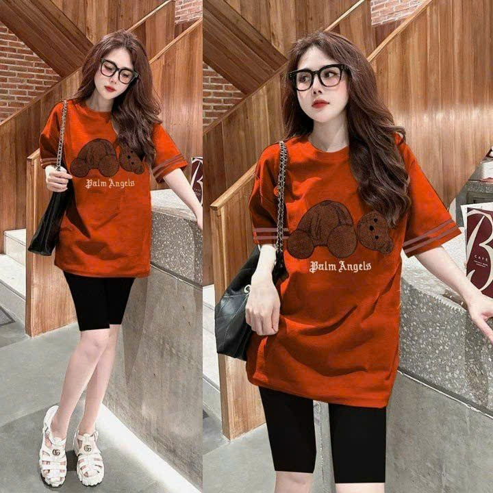 Bộ short lửng ngố thể thao thêu Gấu cao cấp siêu mát mịn  phong cách trẻ trung- SANG XỊN