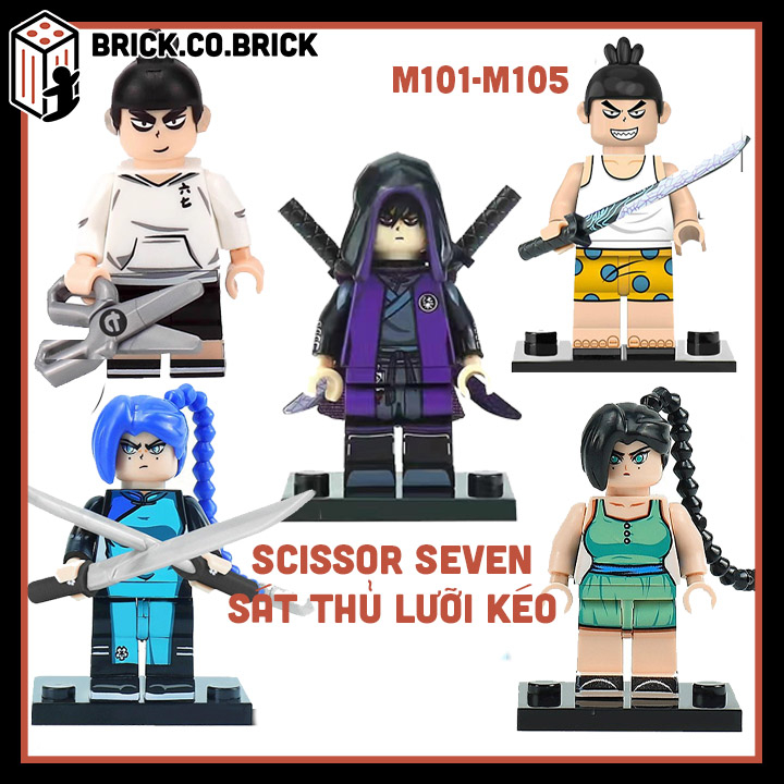 Scissor Seven Đồ chơi Lắp ráp Sát Thủ Wuliuqi Hoa Mận Mười Ba Mô hình Nhân vật Sát thủ Lưỡi kéo M101-M105