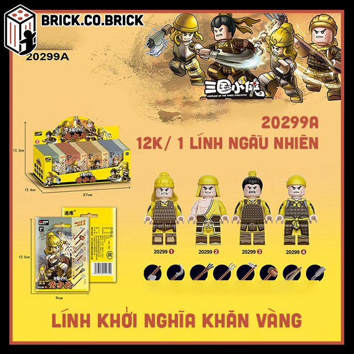 Lính Khăn Vàng Mô hình Three Kingdoms Đồ chơi Lắp ráp Lính Khăn Vàng Tam Quốc  Binh lính Trung Cổ 20299A