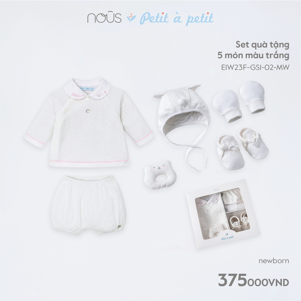 NOUS - Set quà tặng 5 món màu trắng - Nu Petit - NB - SS23.9