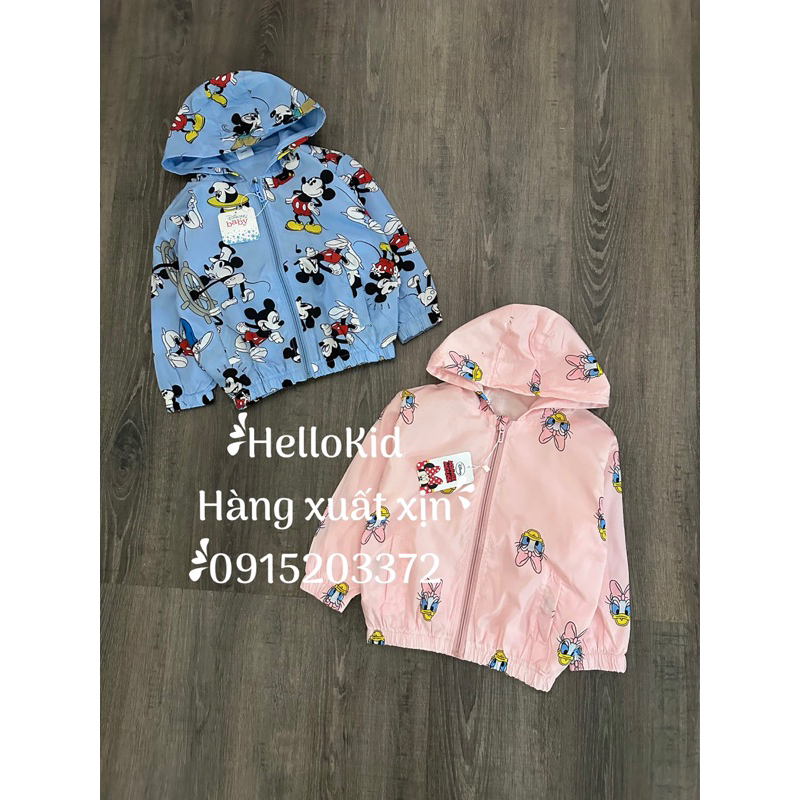 Áo gió hình disney ngộ nghĩnh cho bé