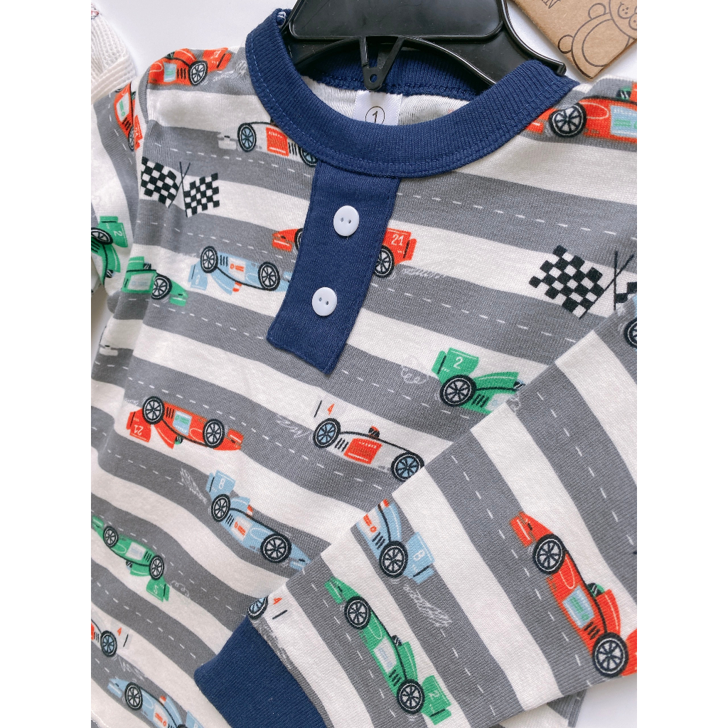 Set 3 bộ dài tay thu đông cho bé trai siêu xinh vải xuất dư 100% cotton 8-22kg