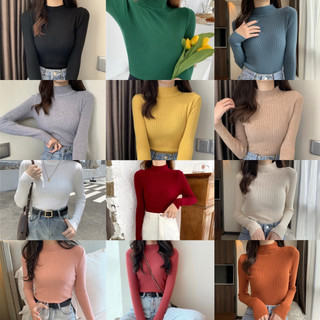 Áo giữ nhiệt ,áo len ,áo len cổ lọ ,áo len tăm nữ dài tay ôm body cổ 3 phân ,áo trơn ôm sát co giãn 4 chiều