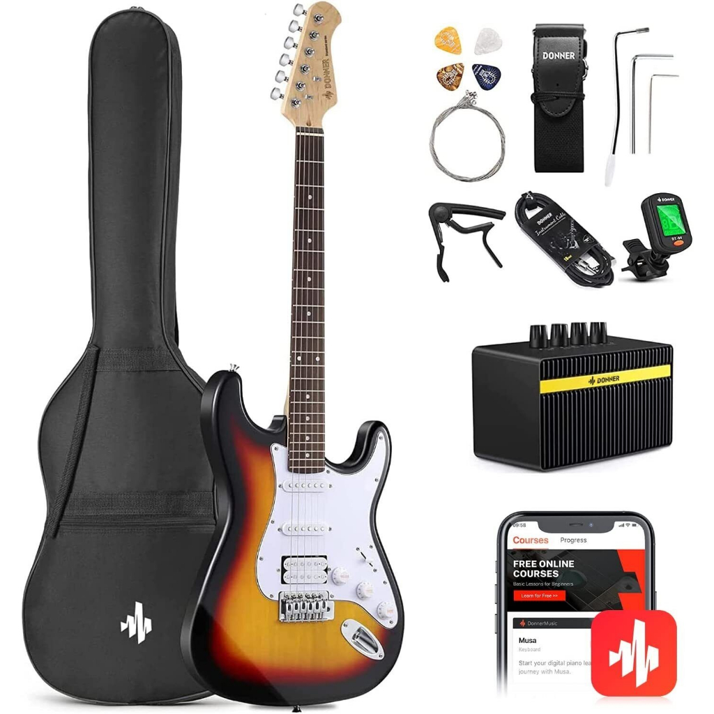 Electric Guitar, Guitar Điện Donner DST100 HSS Combo Đầy Đủ Phụ Kiện
