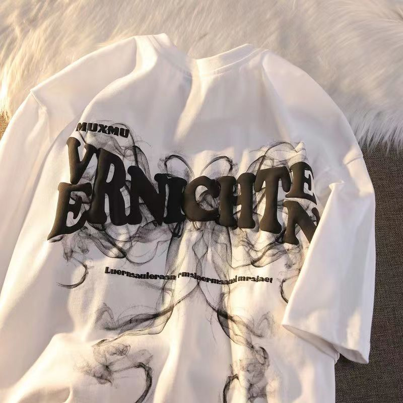 Áo thun tay lỡ unisex nam nữ phông form rộng teen cổ tròn oversize cotton giá rẻ basic đen trắng VERNICHTEN