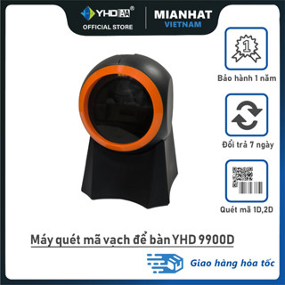 Máy quét mã vạch để bàn YHD 9900D - quét mã QRCODE BARCODE và mã CCCD tiếng việt, thẻ BHYT, tương thích ASM lưu trú