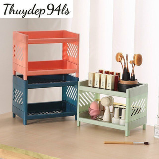 Kệ Nhựa Mini 2 Tầng Mini Đựng Đồ Đa Năng Siêu Xinh D214