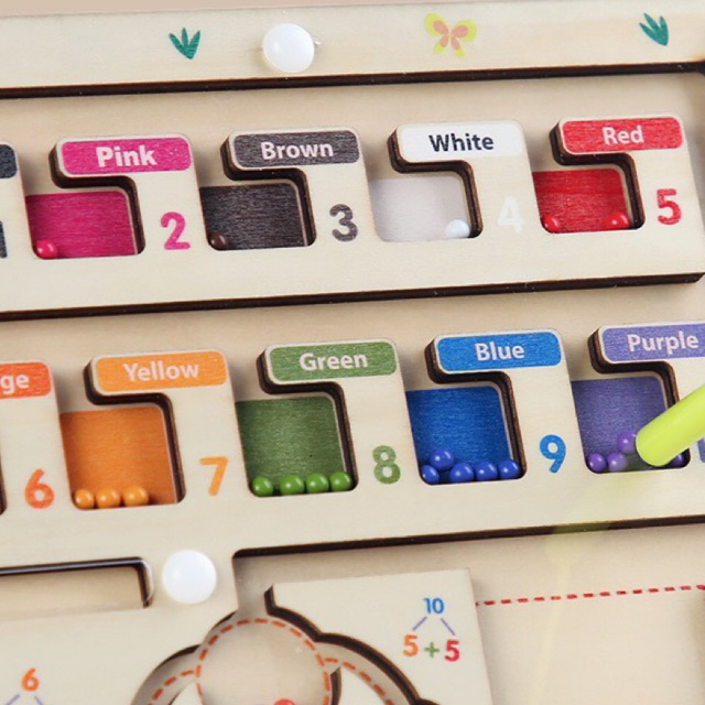 Bảng Đếm Phân Loại Màu Sắc Bút Nam Châm Từ Tính Montessori Cho Bé Rèn Luyện Tính Kiên Trì, Vận Động Tinh Tập Cầm Bút