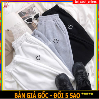 ⚡️ MẪU MỚI ⚡️ Quần Jogger Nỉ IN MẶT CƯỜI (Ánh Thật) - QUẦN DÀI NAM NỮ BO GẤU ỐNG RỘNG