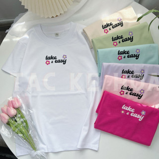 [ÁO THUN BABY TEE]  TAKE IT EASY/MÀU PASTEL