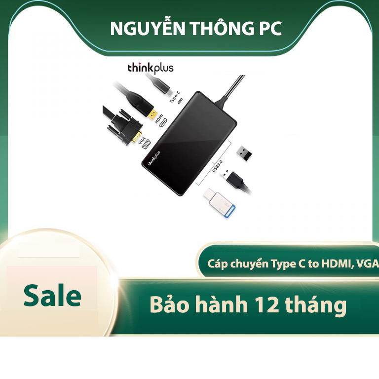 Cáp chuyển Type c to HDMI/VGA/3*USB Lenovo Thinkplus