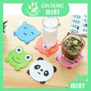 Miếng lót ly dẻo ,đế lót ly silicon hình thú nhiều mẫu dễ thương
