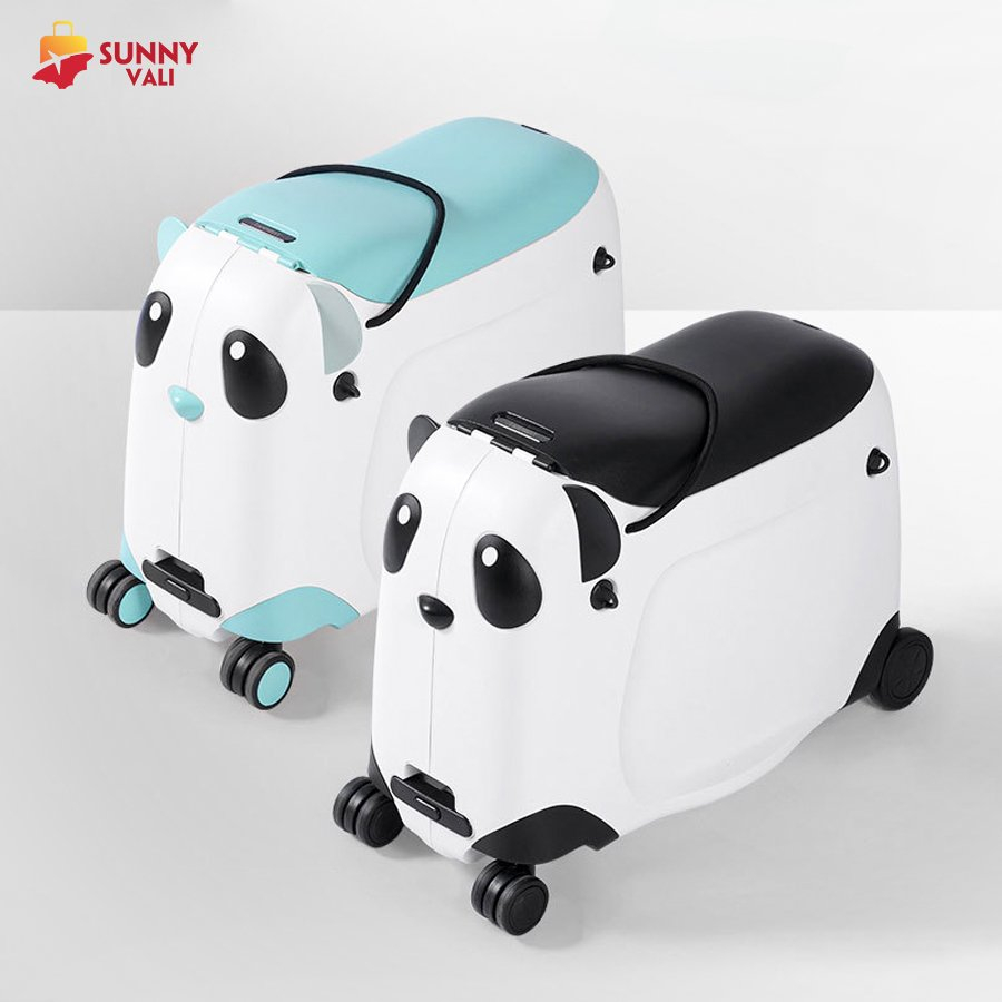 Vali cho bé SUNNY PANDA-PA01 tích hợp ghế ngồi - xe kéo cute, chịu lực cao