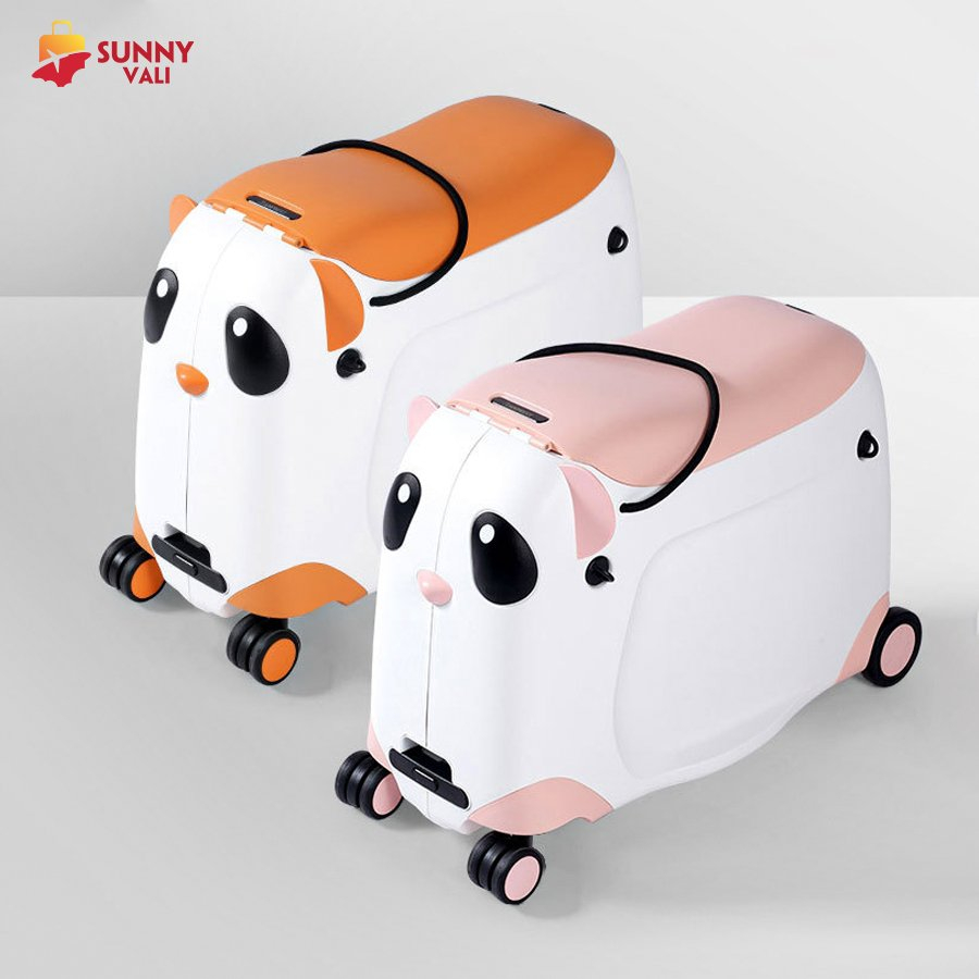 Vali cho bé SUNNY PANDA-PA01 tích hợp ghế ngồi - xe kéo cute, chịu lực cao