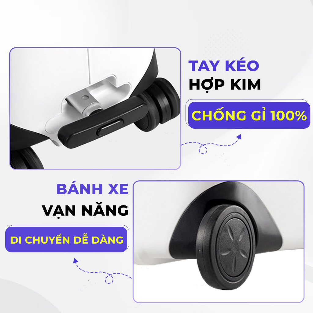 Vali cho bé SUNNY PANDA-PA01 tích hợp ghế ngồi - xe kéo cute, chịu lực cao