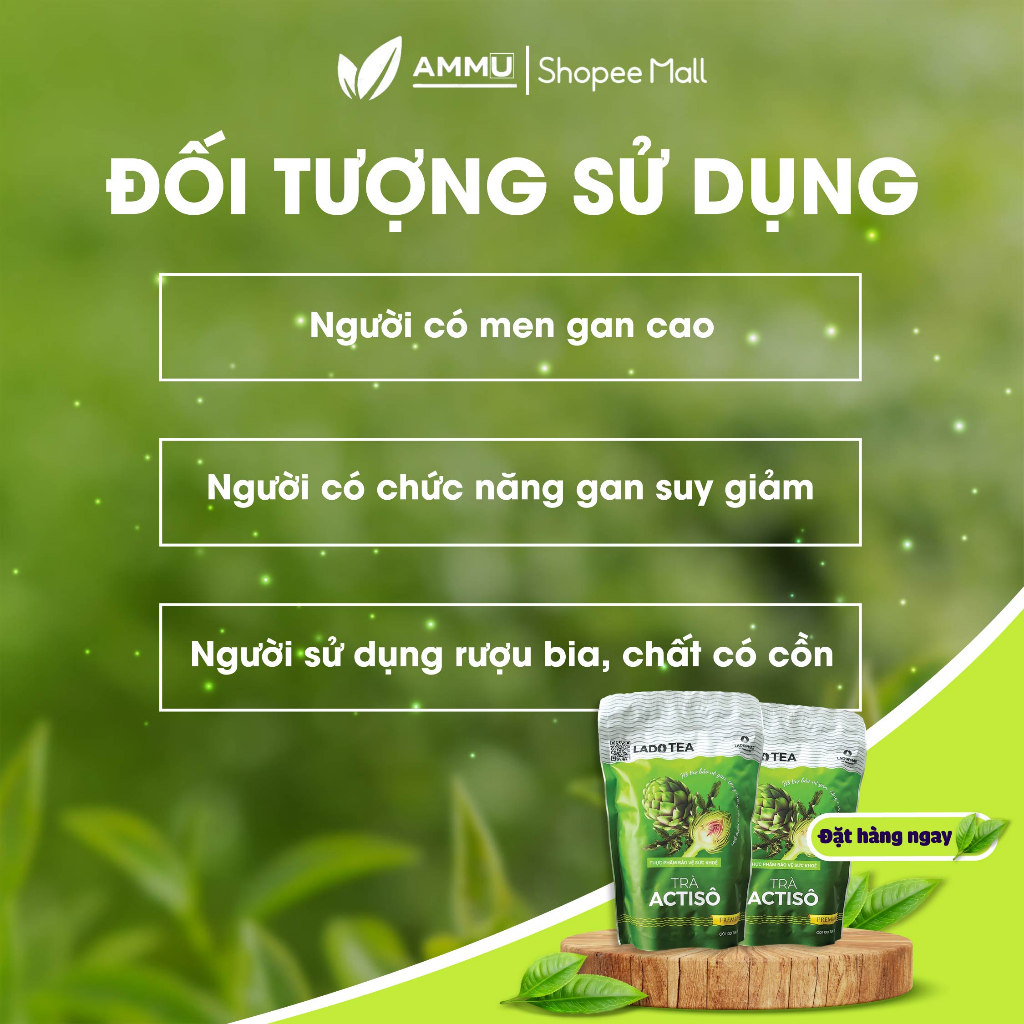 Trà atiso túi lọc Đà Lạt Ladophar Actiso thảo mộc giải độc gan thanh mát cơ thể gói 100 túi lọc