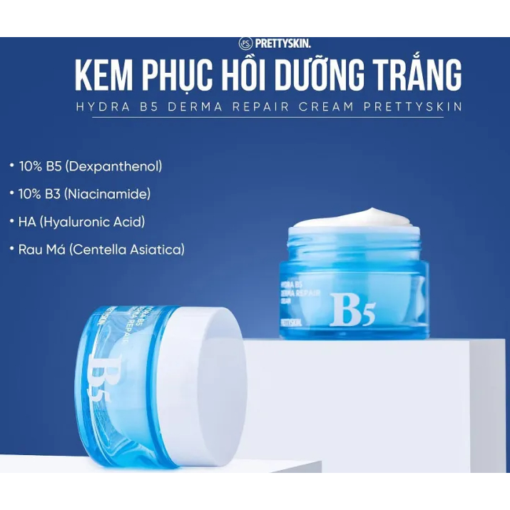 Kem dưỡng Pretty Skin Hydra B5 Derma Repair Cream phục hồi và cấp ẩm cho da.