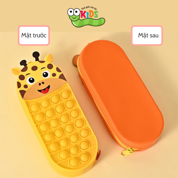 Hộp bút POP IT, ví đựng bút SILICON tặng kèm móc khóa nhiều mẫu, cho bé bóp bong bóng xả stress - HỘP BÚT POP IT