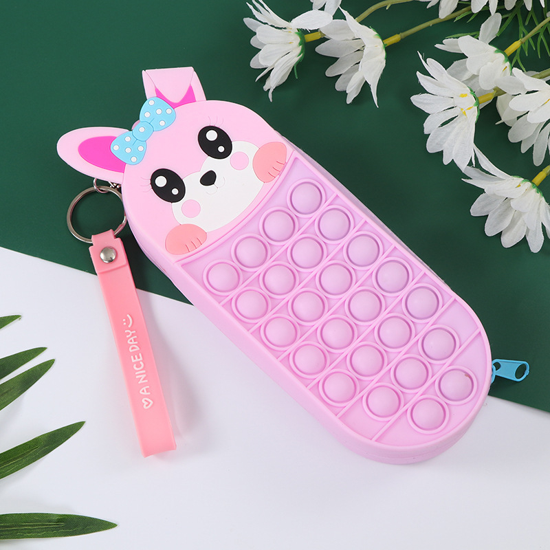 Hộp bút POP IT, ví đựng bút SILICON tặng kèm móc khóa nhiều mẫu, cho bé bóp bong bóng xả stress - HỘP BÚT POP IT
