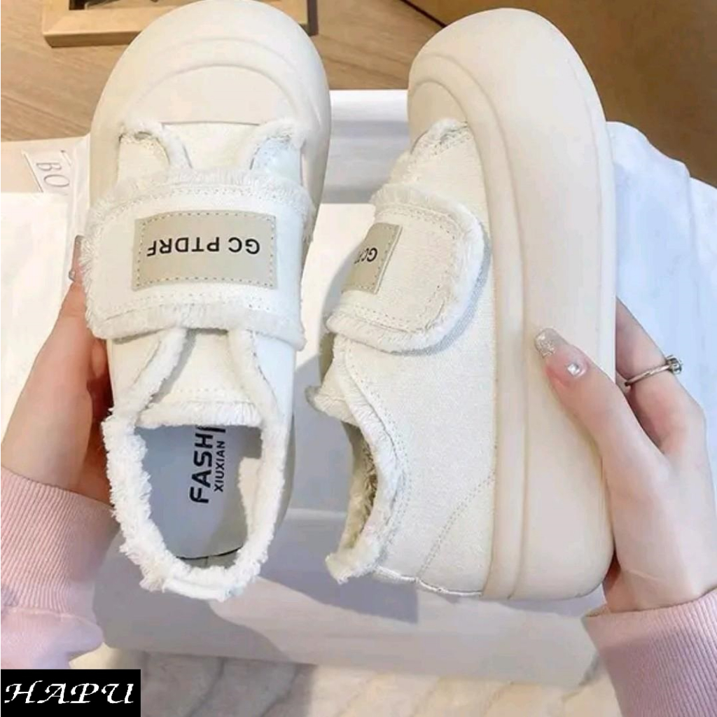 Giày sneaker nữ quai dán phong cách Hàn Quốc Hapu