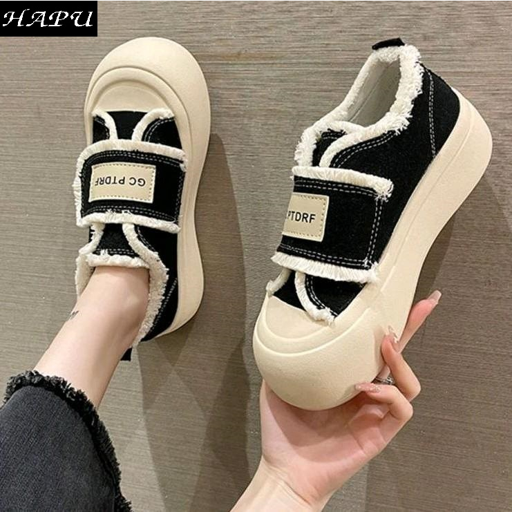 Giày sneaker nữ quai dán phong cách Hàn Quốc Hapu