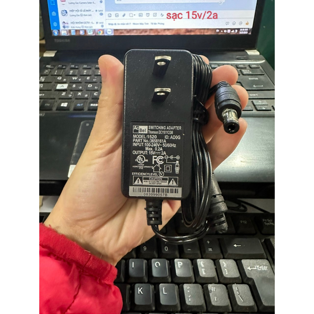 🔥FREESHIP🔥 Nguồn adapter 12v - 2a cho loa kéo mini, bộ micro không dây, vang số - chân cắm 5.5mm