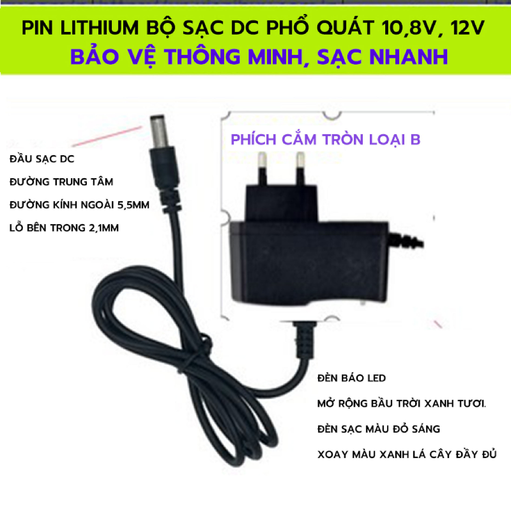 🔥FREESHIP🔥 Nguồn adapter 12v - 2a cho loa kéo mini, bộ micro không dây, vang số - chân cắm 5.5mm