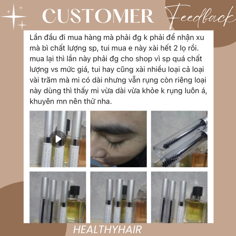 Dưỡng mi dầu dừa Healthy Hair 100% nguyên chất, giúp dưỡng mi dày và dài hơn 10ml