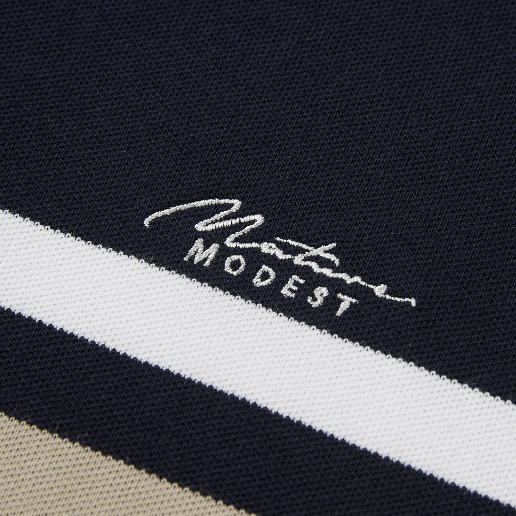 HLA - Áo POLO nam ngắn tay phối sọc màu mềm mịn, thoải mái Comfortable soft contrasting striped Polo Shirt