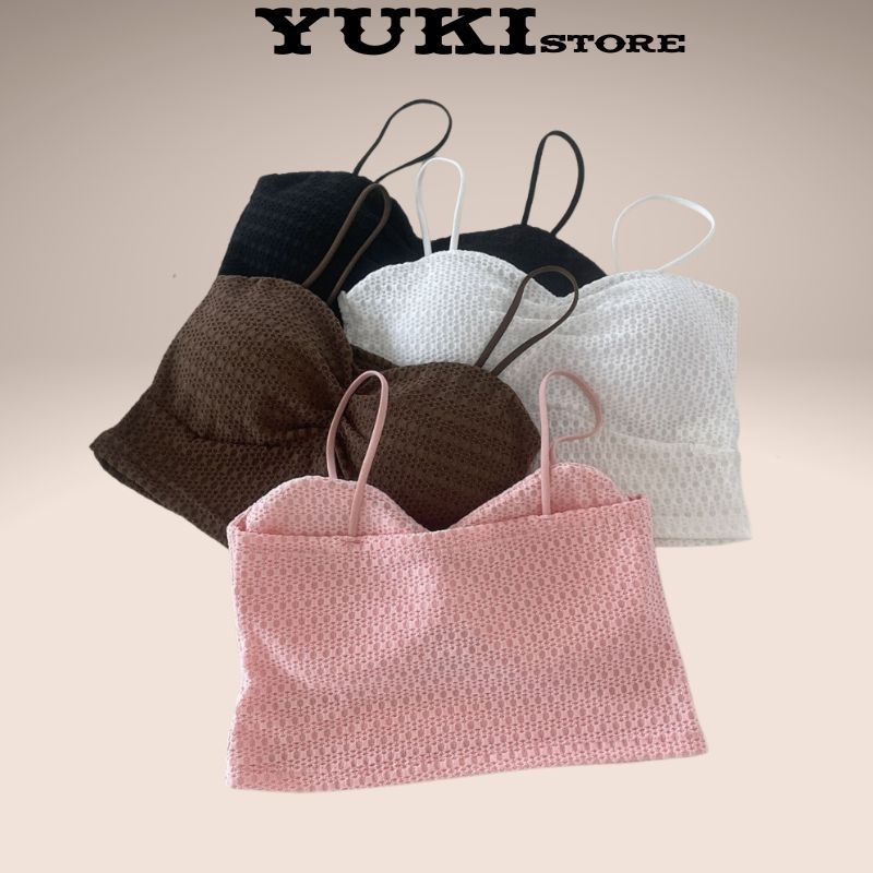 Áo bra ren 2 dây có mút ngực dáng croptop cho nữ YUKI STORE 9064