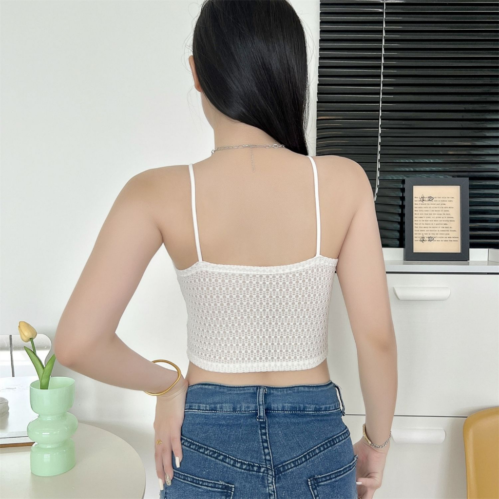 Áo bra ren 2 dây có mút ngực dáng croptop cho nữ YUKI STORE 9064