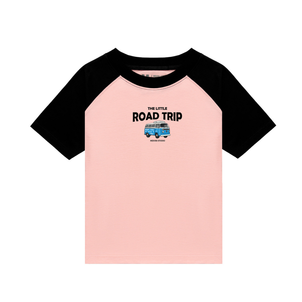 Áo thun Baby Tee Raglan ROAD TRIP, unisex phông Nam Nữ Local Brand Chính Hãng Mi Midori