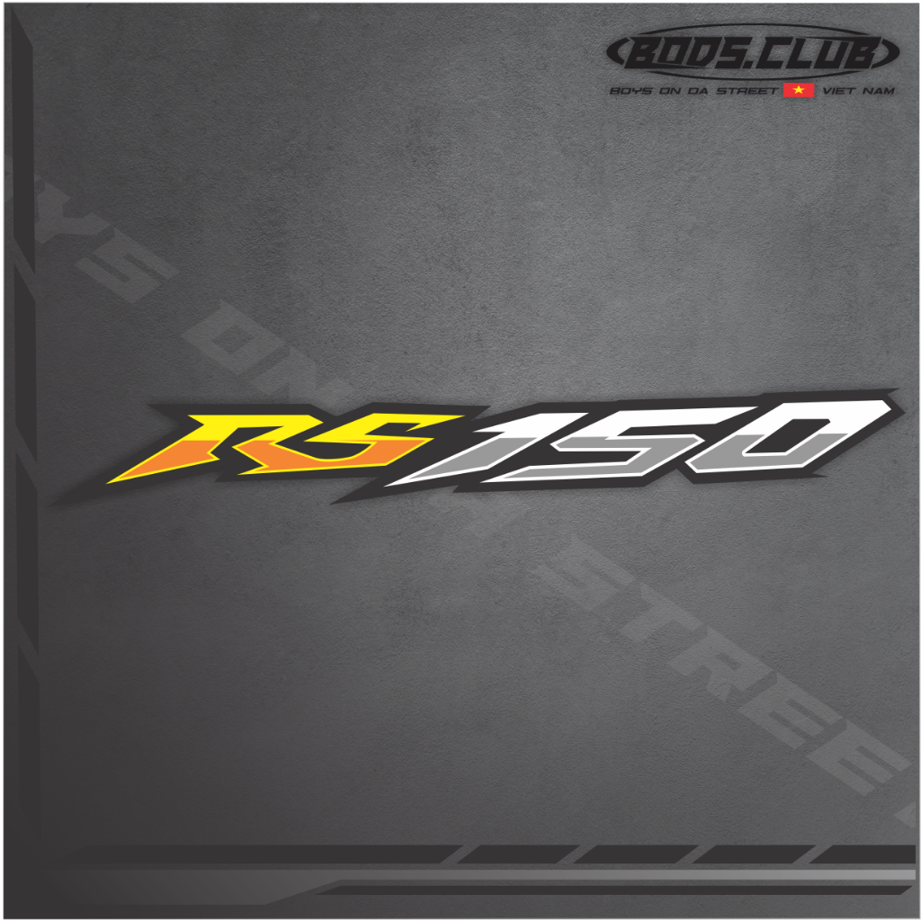 Tem dán xe sitcker logo "RS150"