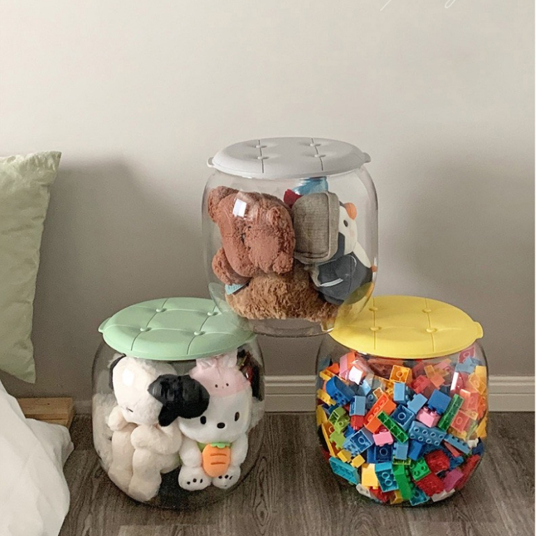 Ghế mini kiêm họp lưu trữ đựng thú bông đồ chơi có nắp trong suốt cực đẹp chắc chắn xinh mới lạ