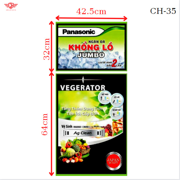 Tem tủ lanh Panasonic- Nền đen