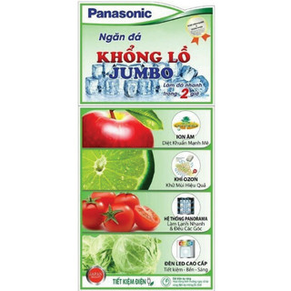 Tem tủ lạnh Panasonic- nền xanh