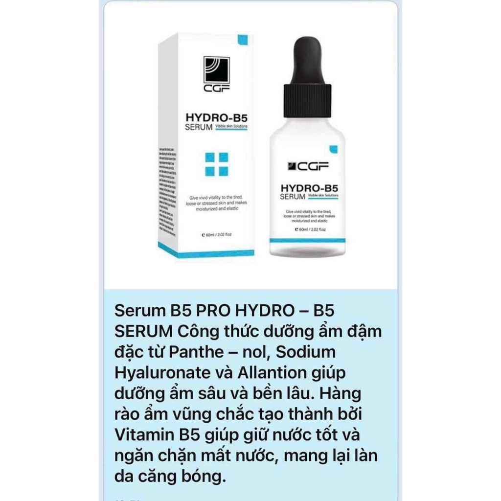Serum B5 CGF Serum Cấp Ẩm Phục Hồi Da Chuyên Sâu 60ml