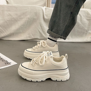 Giày thể thao nữ độn đế full trắng nhẹ cao 5cm mẫu mới