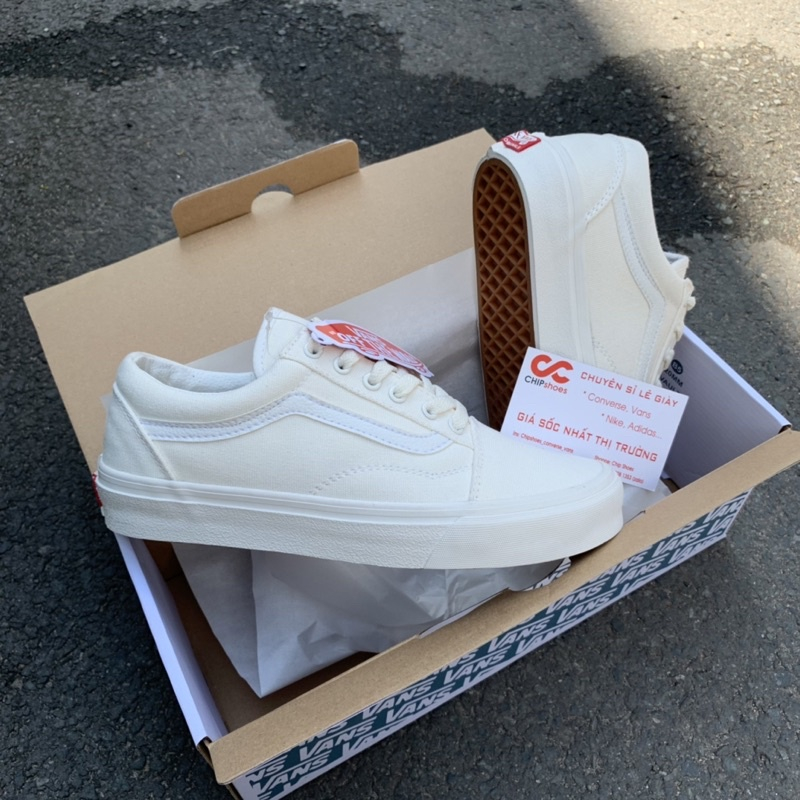 Giày⚡️Vans Old Skool Full trắng⚡️ R 1:1