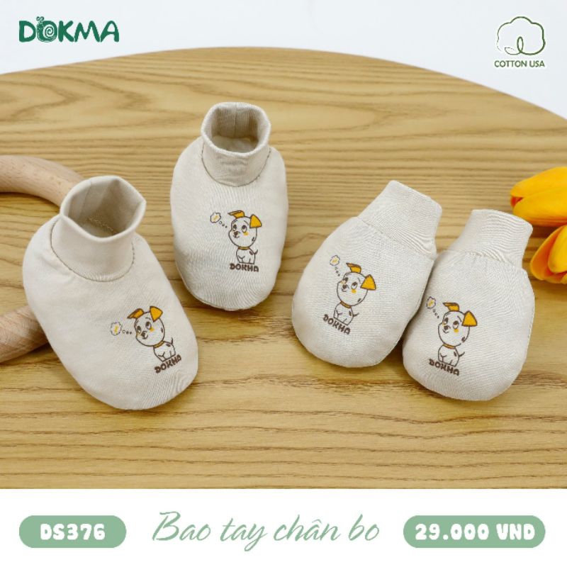 Bao Tay Chân Dokma - Set 2 Đôi Bao Tay Chân Sơ Sinh Chất Cotton Mỹ Mềm Mịn Cho Bé Trai Bé Gái