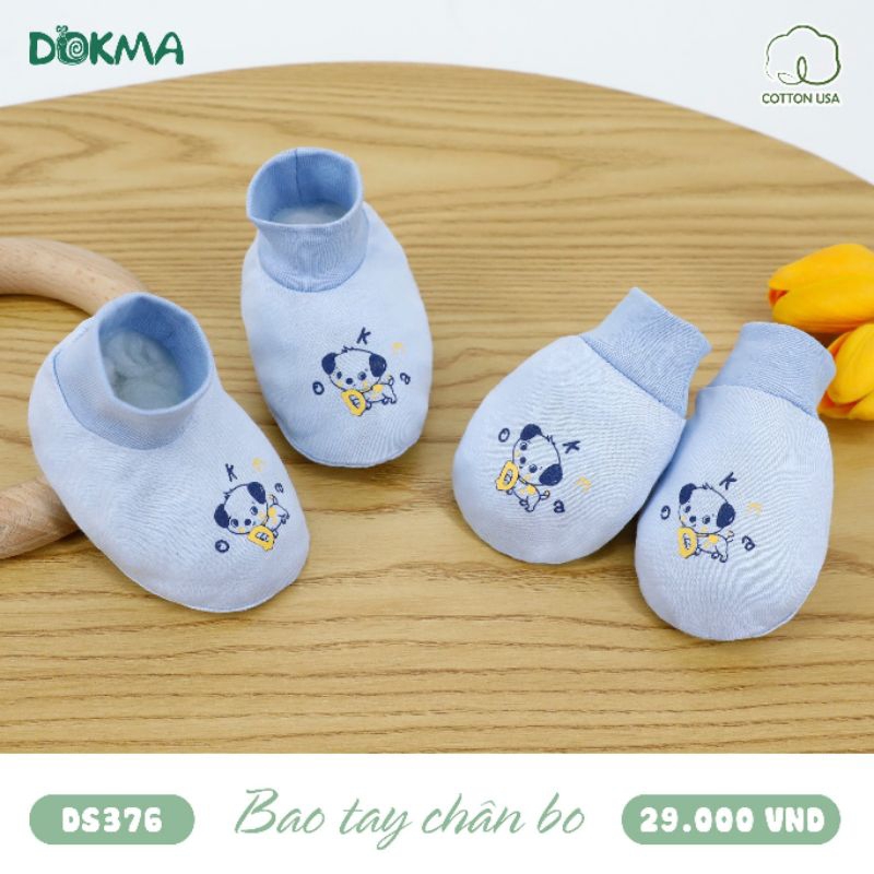 Bao Tay Chân Dokma - Set 2 Đôi Bao Tay Chân Sơ Sinh Chất Cotton Mỹ Mềm Mịn Cho Bé Trai Bé Gái