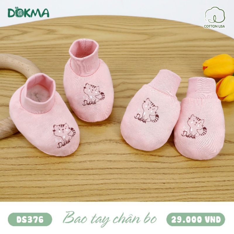 Bao Tay Chân Dokma - Set 2 Đôi Bao Tay Chân Sơ Sinh Chất Cotton Mỹ Mềm Mịn Cho Bé Trai Bé Gái