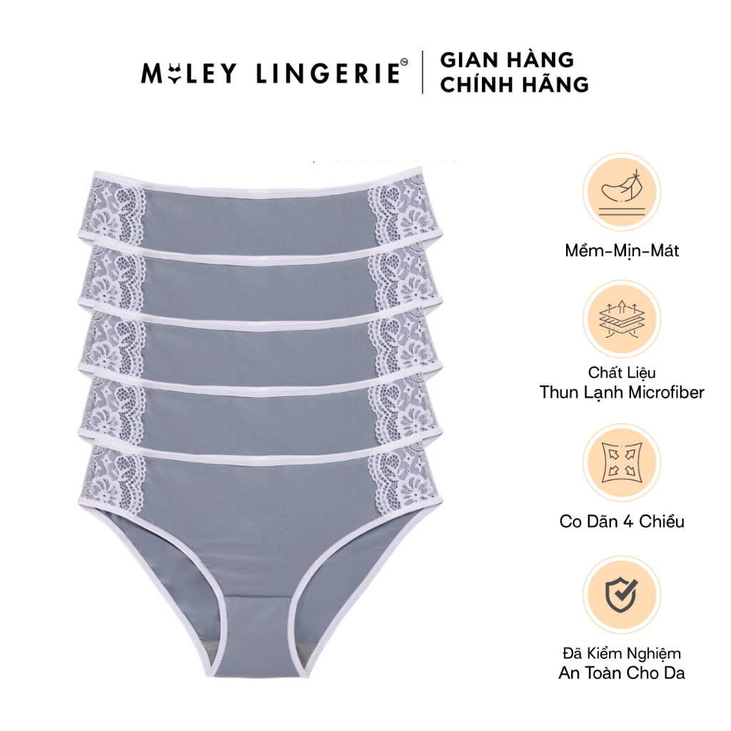 Combo 5 Quần Lót Thun Lạnh Phối Ren Elegan Lady Miley Lingerie FMM1105
